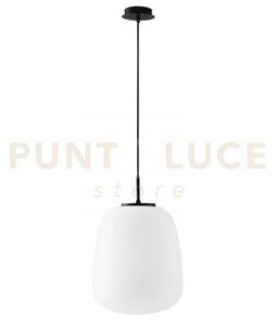 Lampadario a sospensione tolomeo ovale bianca opale 1 luce attacco 
