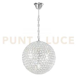 Lampadario a sospensione planet cromo 5 luci attacco g9 35x35x120cm