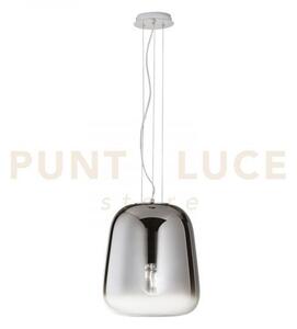 Lampadario a sospensione smoke cromo led 1 luce attacco e27 34x150c