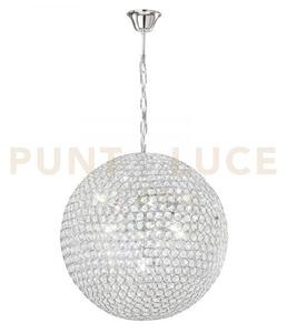 Lampadario a sospensione planet cromo 9 luci attacco g9 50x50x120cm