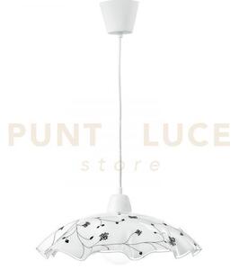 Lampadario a sospensione root bianca 1 luce attacco e27 42x42x120cm