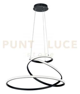 Lampadario a sospensione led coaster circolare nera 60w 8000lm cct 