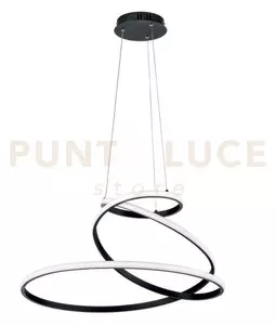 Lampadario a sospensione led coaster circolare nera 60w 8000lm cct