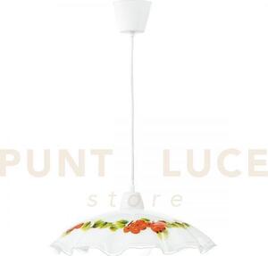 Lampadario a sospensione ribes bianca 1 luce attacco e27 42x42x120c
