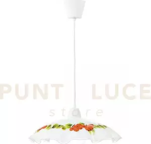 Lampadario a sospensione ribes bianca 1 luce attacco e27 42x42x120c