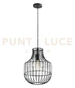 Lampadario a sospensione opium nera e trasparente 1 luce attacco e2