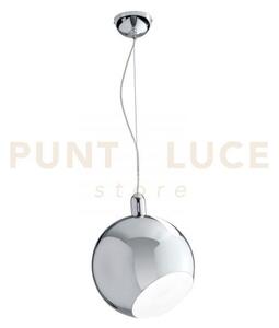 Lampadario a sospensione narciso in metallo cromo 1 luce attacco e2
