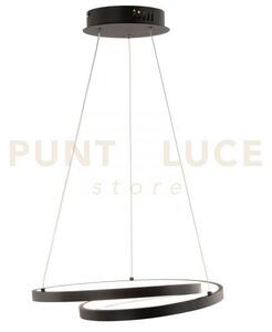 Lampadario a sospensione led lieve nera 30w 4000lm cct 3000k 4000k 