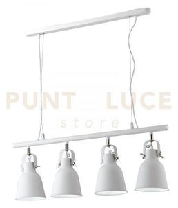 Lampadario a sospensione legend bianca e nickel 4 luci attacco e27 