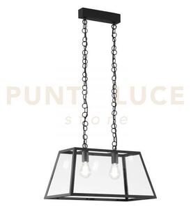 Lampadario a sospensione lexington nera 2 luci attacco e27 57x30x1
