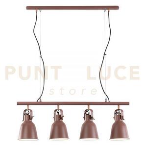 Lampadario a sospensione legend corten e rame 4 luci attacco e27 85