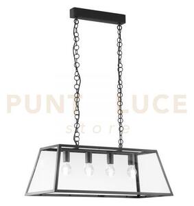 Lampadario a sospensione lexington nera 4 luci attacco e27 80x35x1