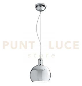 Lampadario a sospensione narciso in metallo cromo 1 luce attacco e2