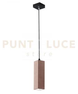 Lampadario a sospensione kruk quadrata mattone 1 luce attacco gu10 