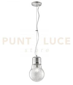 Lampadario a sospensione lampadina cromo 1 luce attacco e27 15x120cm