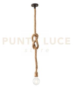 Lampadario industrial a sospensione rope canapa 1 luce attacco e27 