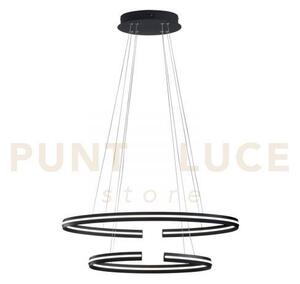 Lampadario a sospensione led clarke nera 60w 6750lm 3000k doppio ce