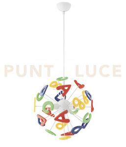 Lampadario a sospensione letterine colorate 3 luci attacco e14 41x4