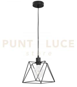 Lampadario a sospensione santana poligonale nera 1 luce attacco e27