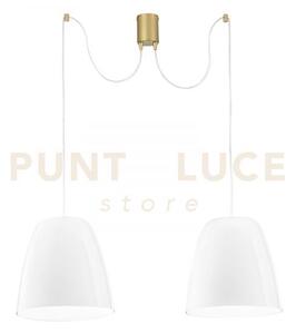 Lampadario a sospensione ares bianca 250cm in vetro soffiato 2 luci