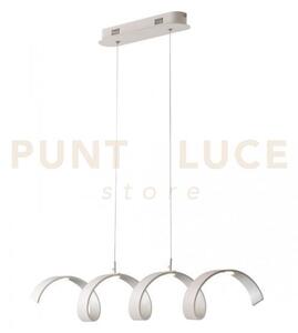 Lampadario a sospensione spirale led helix bianca e argento 20w 168