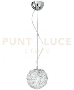 Lampadario a sospensione astra cromo 1 luce attacco e27 20x120cm al