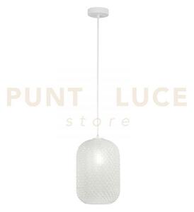 Lampadario a sospensione ashford ovale bianca 1 luce attacco e27 20