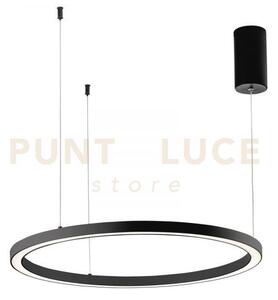 Lampadario a sospensione led hoop nera 40w 6000lm cct 3000k 4000k 6