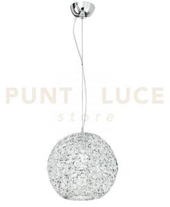 Lampadario a sospensione astra cromo 1 luce attacco e27 35x35x120cm