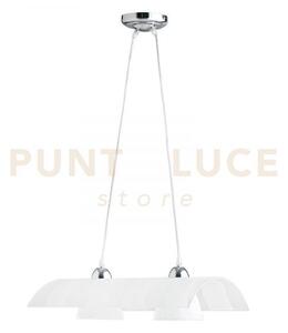 Lampadario a sospensione zebrata bianca 2 luci attacco e27 50x33x12