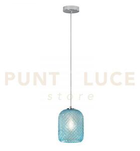 Lampadario a sospensione ashford ovale turchese 1 luce attacco e27 