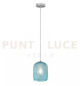 Lampadario a sospensione ashford ovale turchese 1 luce attacco e27