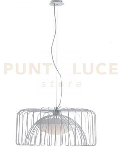 Lampadario a sospensione led cougar in metallo bianca 24w 2740lm 40