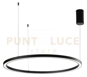 Lampadario a sospensione led hoop nera 60w 9000lm cct 3000k 4000k 6
