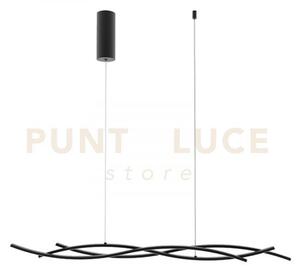 Lampadario a sospensione led kinetic nera 40w 5100lm cct 3000k 4000