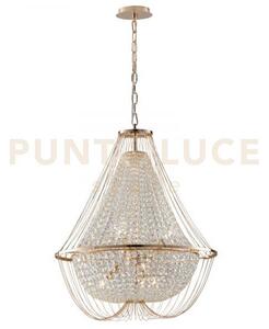 Lampadario a sospensione vienna oro 6 luci attacco e14 60x120cm in 