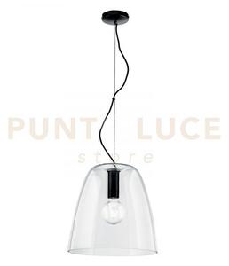 Lampadario a sospensione ares trasparente 1 luce attacco e27 35x117