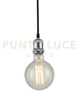 Lampadario a sospensione vintage cromo 1 luce attacco e27 126cm