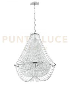Lampadario a sospensione vienna cromo 6 luci attacco e14 60x120cm i
