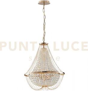 Lampadario a sospensione vienna oro 4 luci attacco e14 45x120cm in 