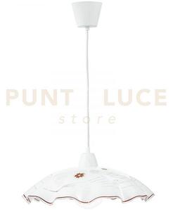 Lampadario a sospensione victoria bianca 1 luce attacco e27 42x42x1