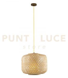 Lampadario a sospensione zen in bambu' e diffusore in termoplastic