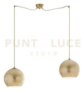 Lampadario a sospensione vanity oro 2 luci attacco e27 120cm in vet