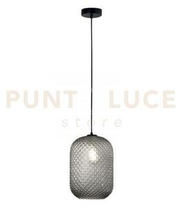 Lampadario a sospensione ashford ovale fume' 1 luce attacco e27 20x