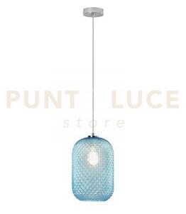 Lampadario a sospensione ashford ovale turchese 1 luce attacco e27 