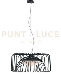 Lampadario a sospensione led cougar in metallo nera 24w 2740lm 4000