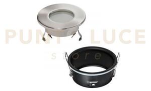 Faretto viper nikel tondo ip65 8,2x5,6cm in metallo e vetro per por