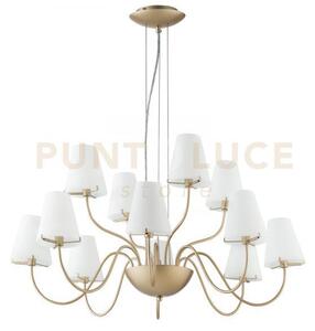 Lampadario a sospensione canto oro e bianca 12 luci attacco g9 83x1