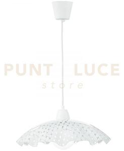 Lampadario a sospensione cashmere bianca 1 luce attacco e27 42x42x1