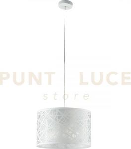 Lampadario a sospensione batik bianca 1 luce attacco e27 35x35x100cm